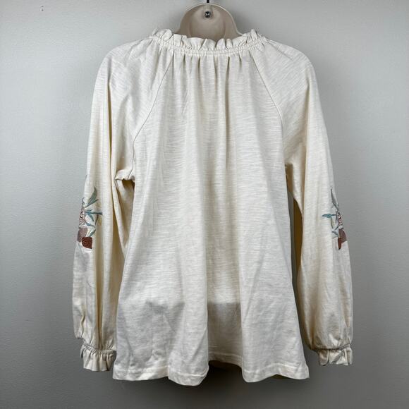 NEW Solitaire Embroidered Top Blouse Cream Women's Sm Peasant Boho Cottagecore - Picture 7 of 12